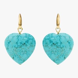 Alesya Orlóva I Turquoise Heart Pierced Dangle Earrings